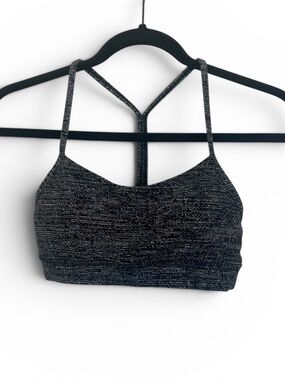 Lululemon Flow Y Sports Bra Heathered Black White Static Print Low Impact (2)
